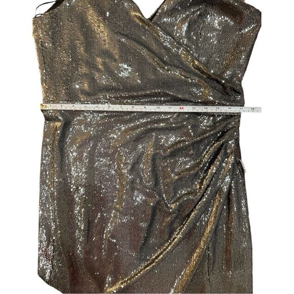 Dress the Population Jordan Gunmetal Sequin Gown Size  XL - Picture 15 of 16